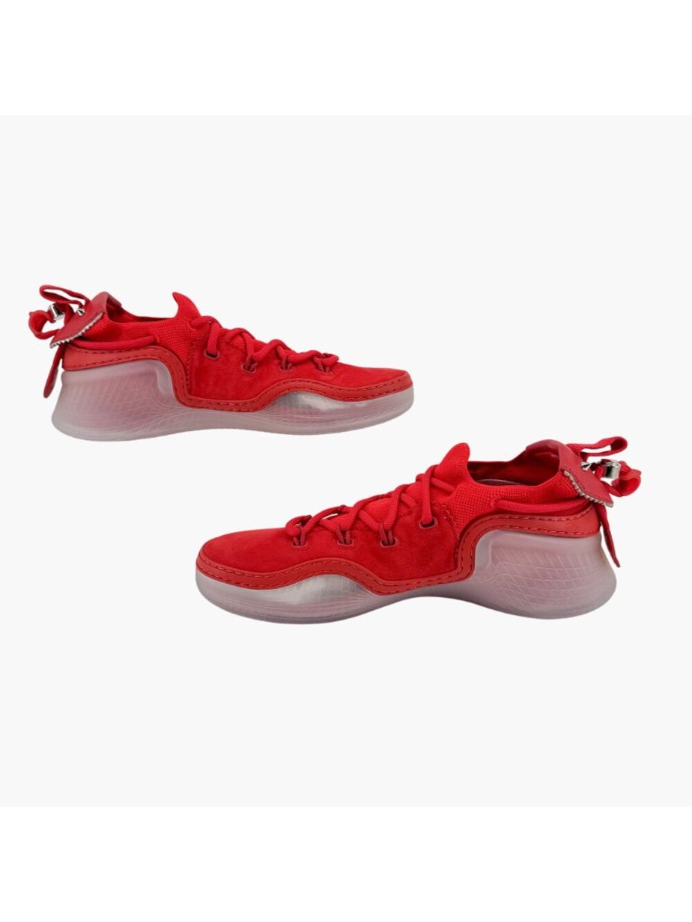 Louboutin Arpoador Drawstring Sock Sneaker Red Suede Size 40 US 10 Women Low Top - Picture 10 of 15